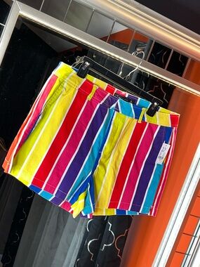 New York & Company Multi-Color Stripe High-Fashion Shorts 🌈